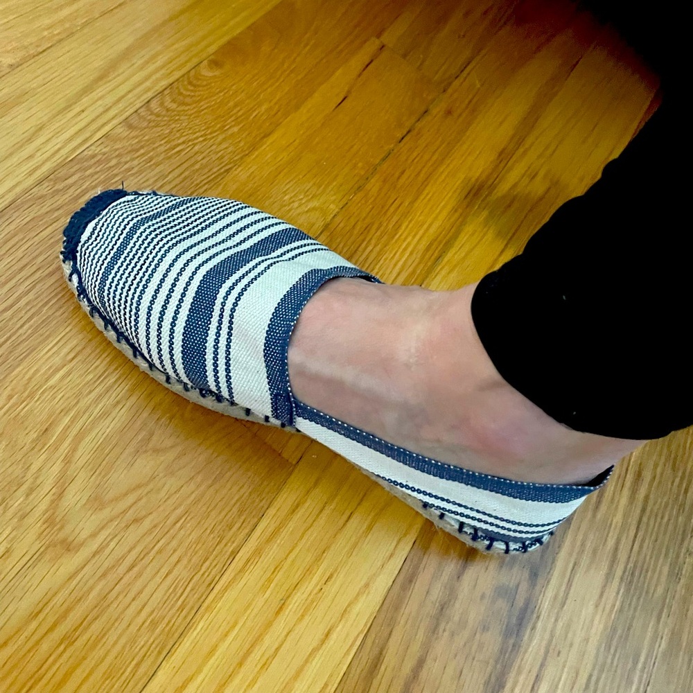 Striped Blue and White Women’s Espadrilles